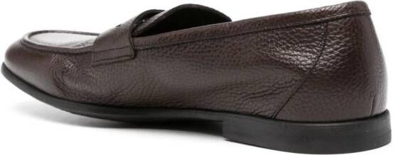 Canali grained leather loafers Brown