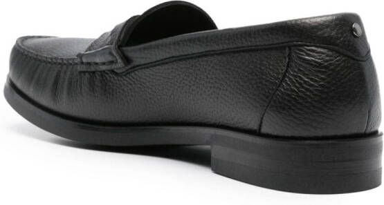 Canali grained-texture almond-toe loafers Black