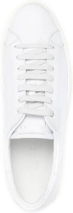 Canali leather lace-up trainers White