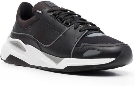 Canali panelled lace-up sneakers Black