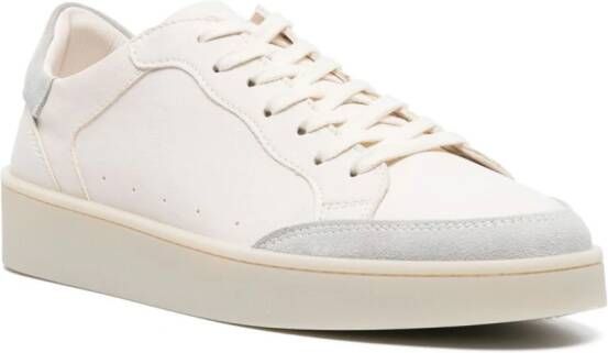 Canali panelled leather sneakers White