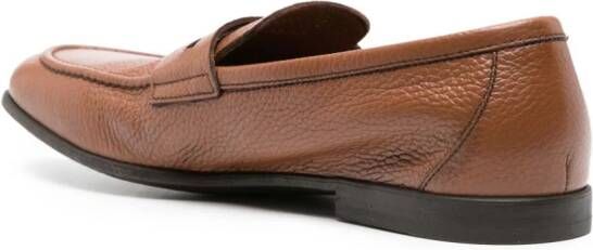 Canali penny-slot leather loafers Brown