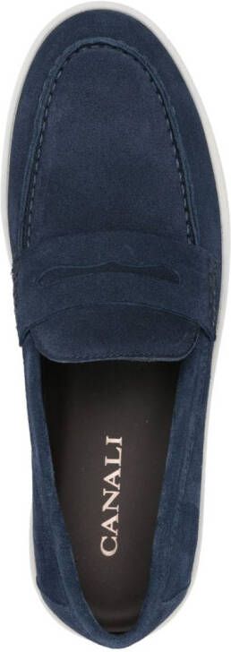 Canali suede slip-on loafers Blue