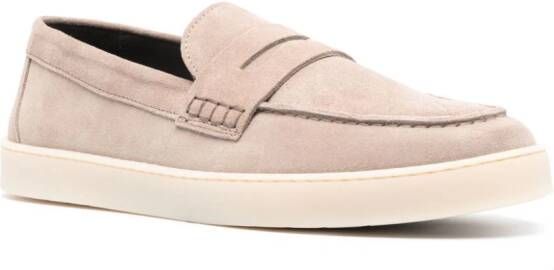 Canali suede slip-on loafers Neutrals