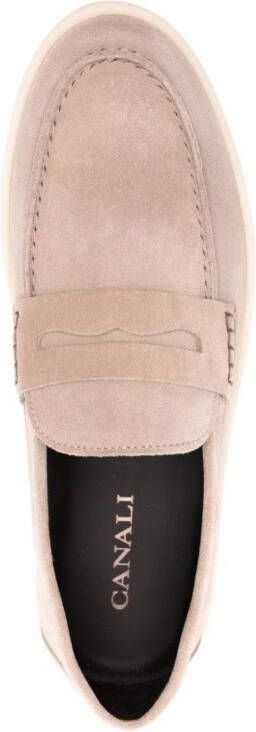 Canali suede slip-on loafers Neutrals
