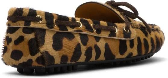 Car Shoe Animalier-print calf hair loafers Brown