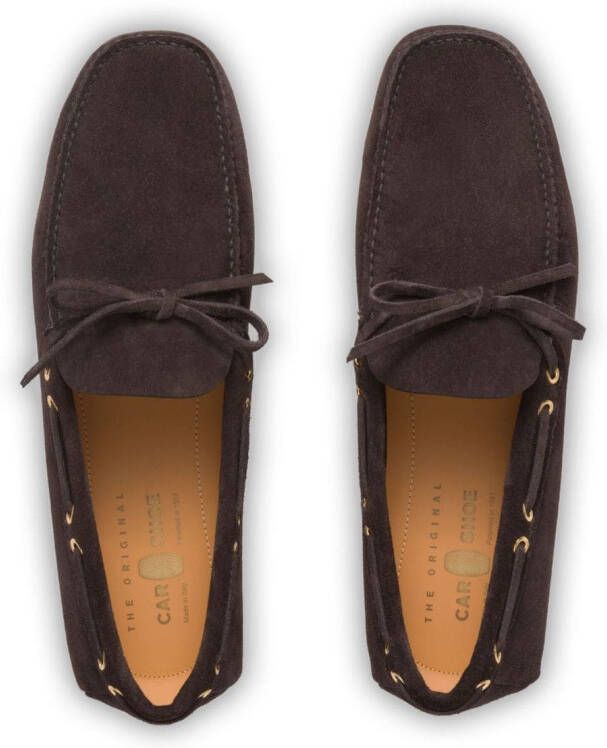 Car Shoe bow-detail suede driving shoes Brown