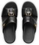 Car Shoe buckle-embellished flat sandals Black - Thumbnail 4