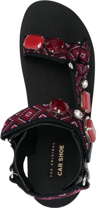 Car Shoe buckle-fastening sandals Red