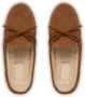 Car Shoe lace-up suede slippers Brown - Thumbnail 4