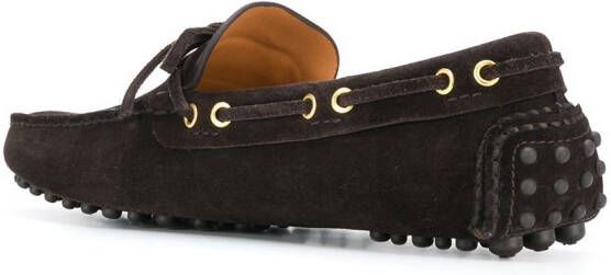 Car Shoe laced suede loafers Brown