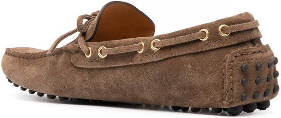Car Shoe ridged suede loafers Brown
