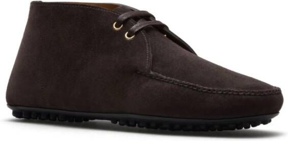 Car Shoe suede driving boots Brown