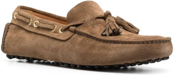 Car Shoe tassel-detail suede driving shoes Brown