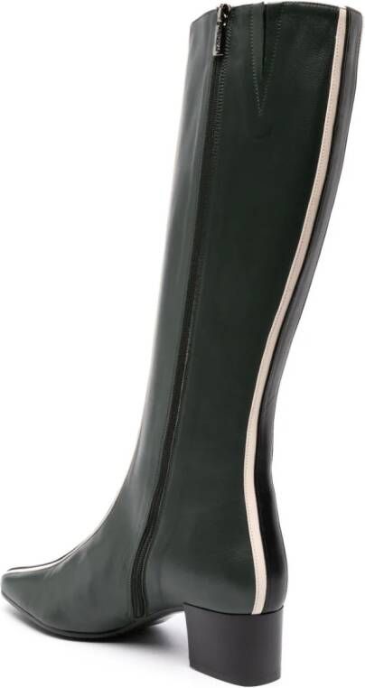 Carel Paris 45mm stripe-detailing leather boots Green