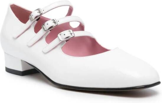 Carel Paris Ariana 35mm buckled leather pumps White