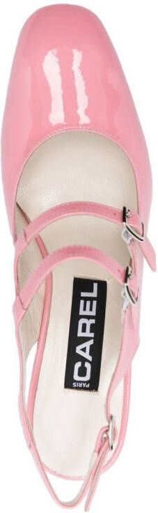 Carel Paris Banana patent-leather buckled pumps Pink