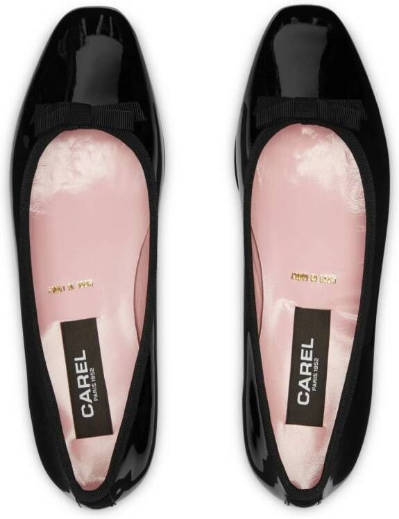 Carel Paris patent leather ballerina shoes Black