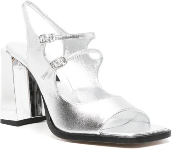 Carel Paris Vendôme 95mm metallic leather sandals Silver