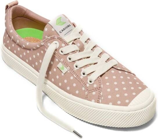 Cariuma Oca Low polka-dot organic cotton sneakers Pink