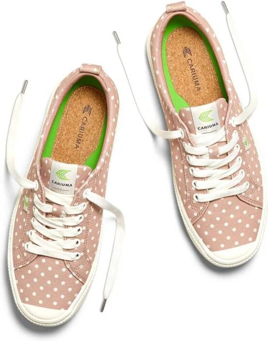 Cariuma Oca Low polka-dot organic cotton sneakers Pink