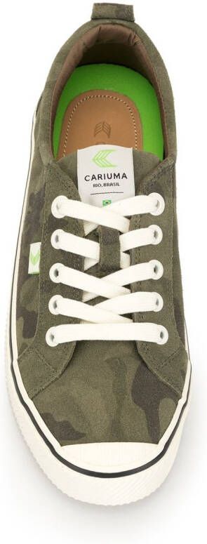 Cariuma OCA low-top stripe camouflage suede sneakers Green