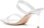 Casadei 100mm metallic-effect leather sandals Silver - Thumbnail 3