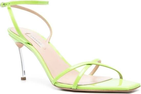 Casadei 100mm Superblade Jolly patent leather sandals Green