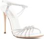 Casadei 110mm crystal-embellished leather sandals White - Thumbnail 2
