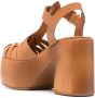 Casadei 110mm leather platform sandals Brown - Thumbnail 3