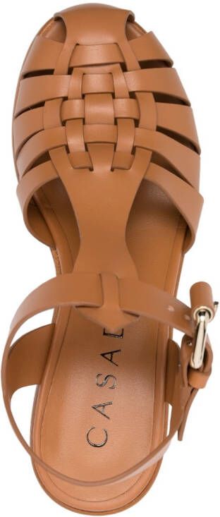 Casadei 110mm leather platform sandals Brown