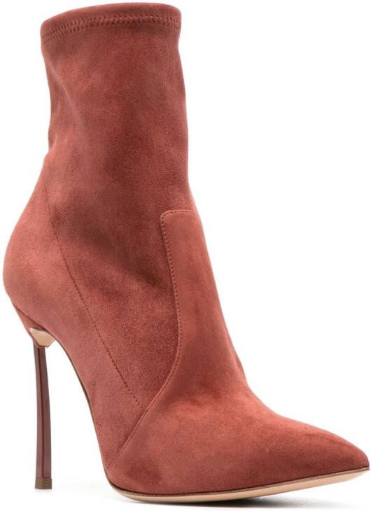Casadei 115mm Blade suede ankle boots Brown