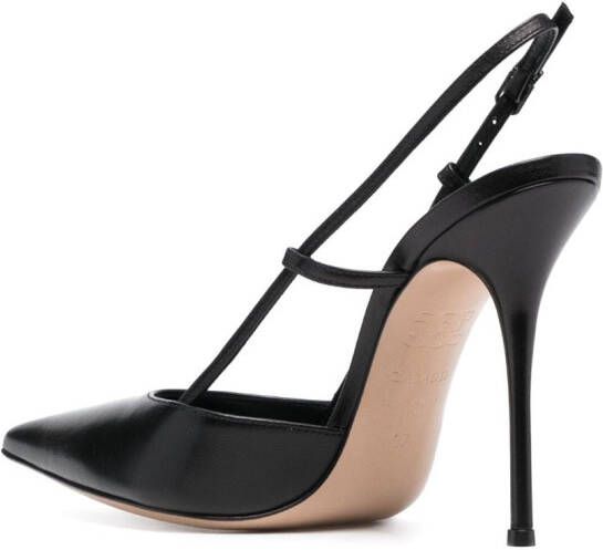 Casadei 115mm slingback pointed leather pumps Black