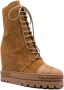 Casadei 130mm platform-wedge ankle boots Brown - Thumbnail 2