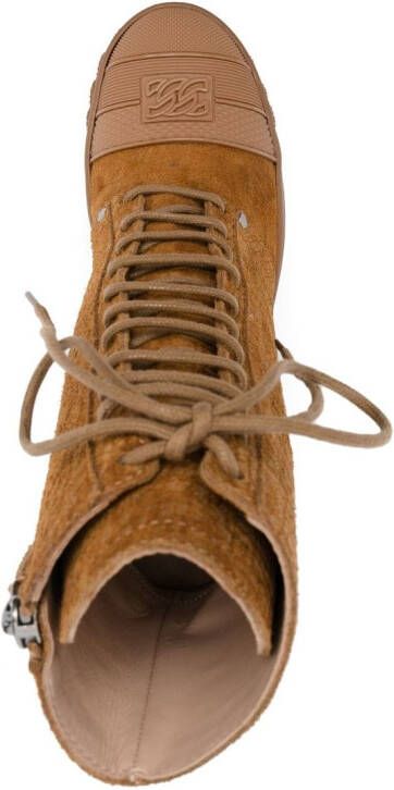 Casadei 130mm platform-wedge ankle boots Brown