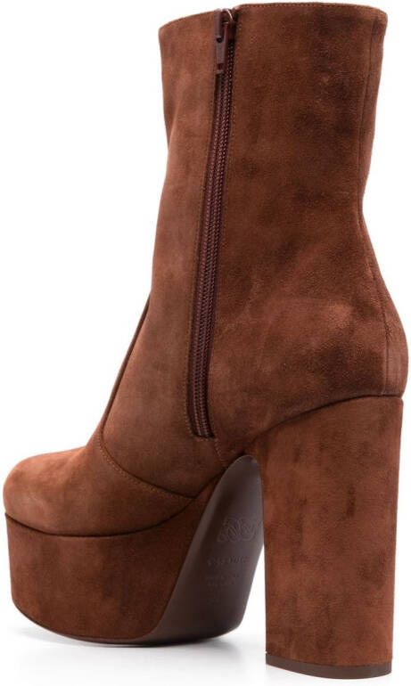 Casadei 130mm suede ankle boots Brown