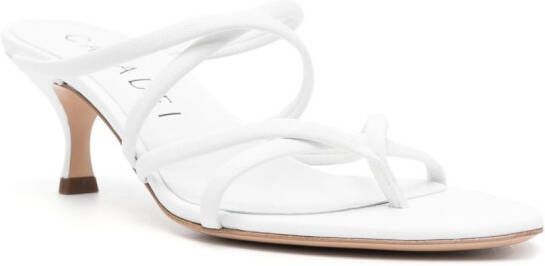 Casadei 50mm Lucrezia thong mules White