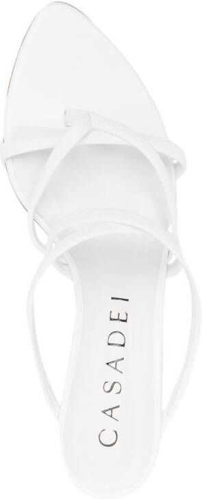 Casadei 50mm Lucrezia thong mules White