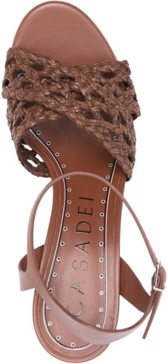 Casadei 60mm Versilia leather sandals Brown