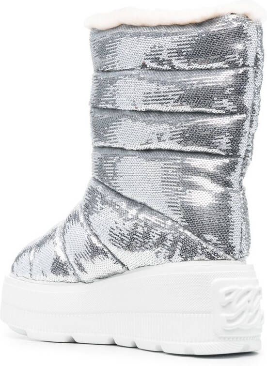 Casadei 80mm sequin-embellished chunky boots Grey