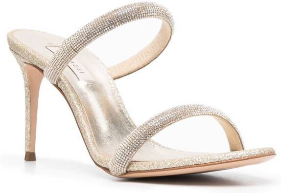 Casadei 85mm crystal-embellished strappy sandals Gold