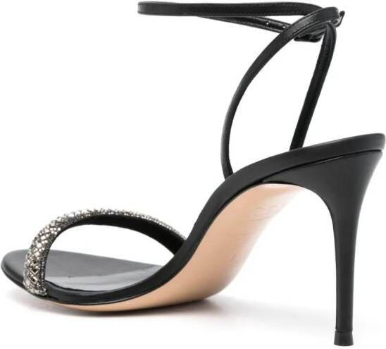 Casadei 85mm rhinestone-embellished sandals Black