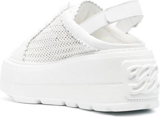 Casadei 85mm woven platform sneakers White
