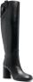 Casadei 90mm knee-high leather boots Black - Thumbnail 2