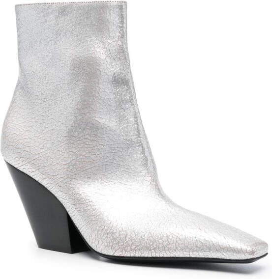 Casadei Anastasia 80mm leather boots Grey