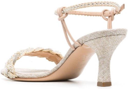 Casadei Astro 60mm embellished sandals Neutrals