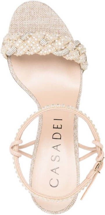 Casadei Astro 60mm embellished sandals Neutrals