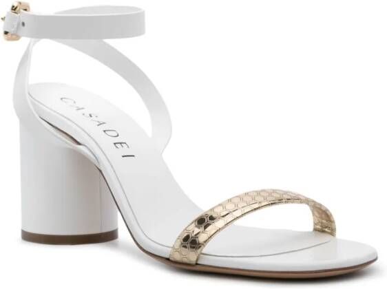 Casadei Atomium Cleo 80mm leather sandals White