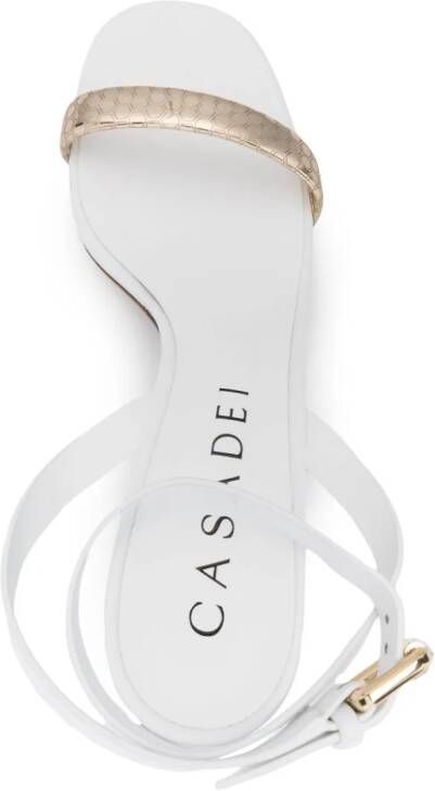 Casadei Atomium Cleo 80mm leather sandals White