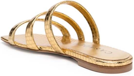 Casadei Atomium leather slides Gold